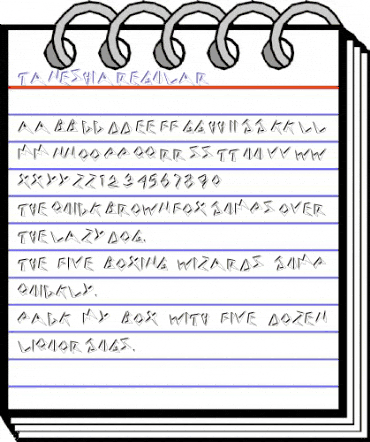 TANESHIA Regular animated font preview TANESHIA Regular animated font preview