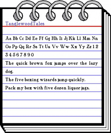 TanglewoodTales Regular animated font preview