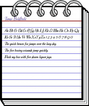 Tango BoldItalic animated font preview Tango BoldItalic animated font preview
