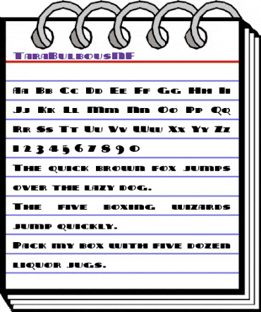 Tara Bulbous NF Regular animated font preview