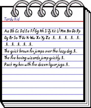Tardy Kid Regular animated font preview