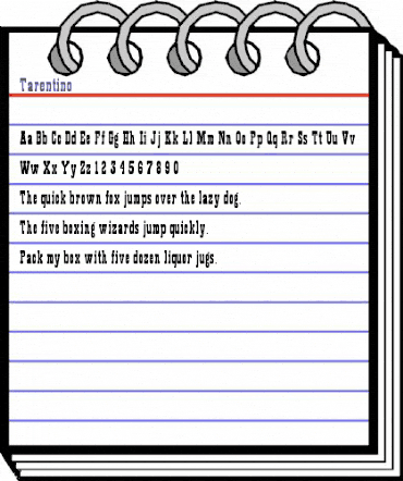 Tarentino Regular animated font preview