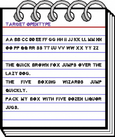 Target Regular animated font preview