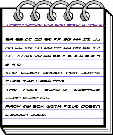 Taskforce Condensed Italic Condensed Italic animated font preview