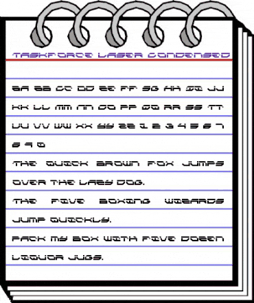 Taskforce Laser Condensed Condensed animated font preview