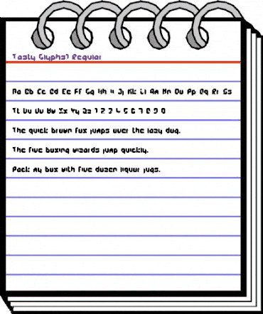 Tasty Glyphs.1 Regular animated font preview