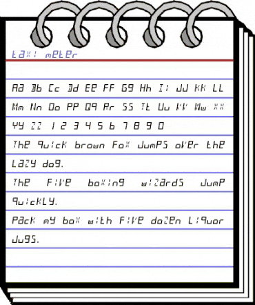 taxi meter Regular animated font preview