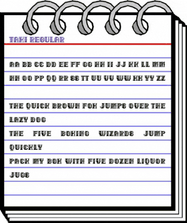 Taxi Regular animated font preview