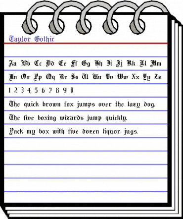 Taylor Gothic Regular animated font preview