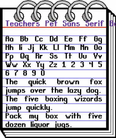 Teachers Pet Sans Serif Bold Regular animated font preview