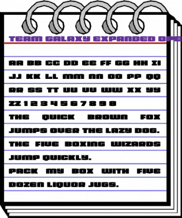 Team Galaxy Expanded Regular animated font preview Team Galaxy Expanded Regular animated font preview