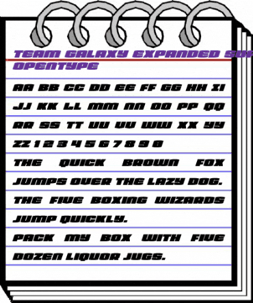 Team Galaxy Expanded SuperItal Regular animated font preview Team Galaxy Expanded SuperItal Regular animated font preview
