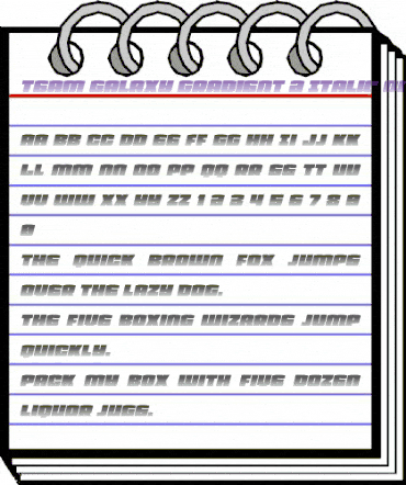 Team Galaxy Gradient 2 Italic Regular animated font preview Team Galaxy Gradient 2 Italic Regular animated font preview