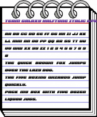 Team Galaxy Halftone Italic Regular animated font preview