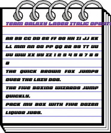 Team Galaxy Laser Italic Regular animated font preview Team Galaxy Laser Italic Regular animated font preview