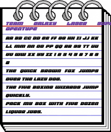 Team Galaxy Laser Super-Italic Regular animated font preview