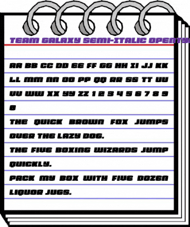Team Galaxy Semi-Italic Regular animated font preview