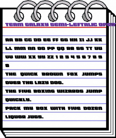 Team Galaxy Semi-Leftalic Regular animated font preview Team Galaxy Semi-Leftalic Regular animated font preview