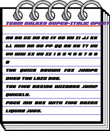 Team Galaxy Super-Italic Regular animated font preview Team Galaxy Super-Italic Regular animated font preview