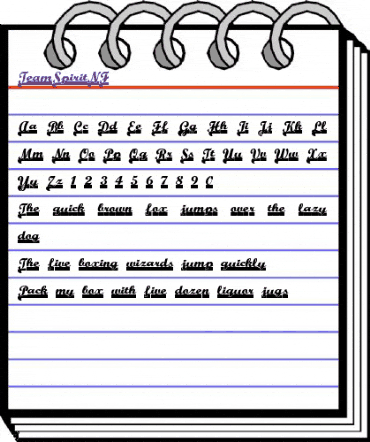 Team Spirit NF Regular animated font preview