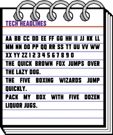 Tech Headlines Regular animated font preview