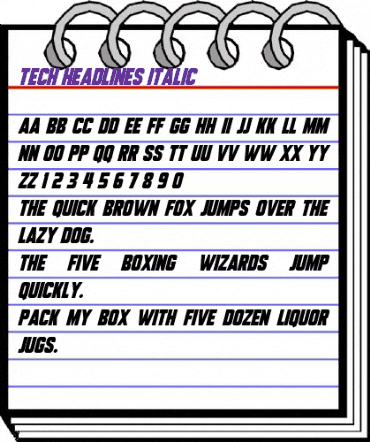 Tech Headlines Italic animated font preview
