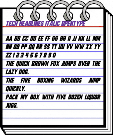 Tech Headlines Italic animated font preview