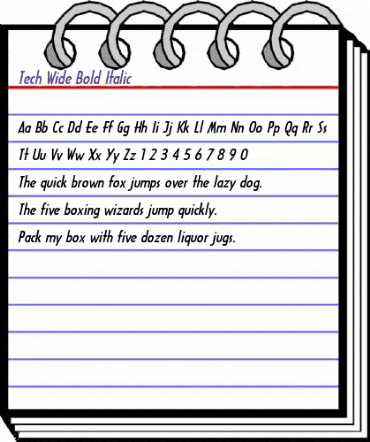 Tech-Wide Bold Italic animated font preview Tech-Wide Bold Italic animated font preview