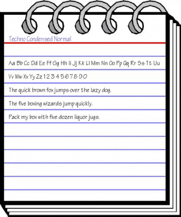 Techno-Condensed Normal animated font preview