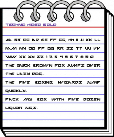 Techno Hideo Bold animated font preview