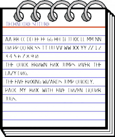 TECHNOIRE Regular animated font preview TECHNOIRE Regular animated font preview