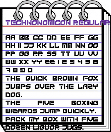 Technonomicon Regular animated font preview