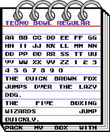 Tecmo Bowl Regular animated font preview Tecmo Bowl Regular animated font preview