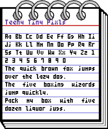 Teeny Tiny Pixls Regular animated font preview