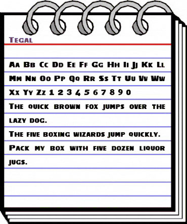 Tegal Regular animated font preview