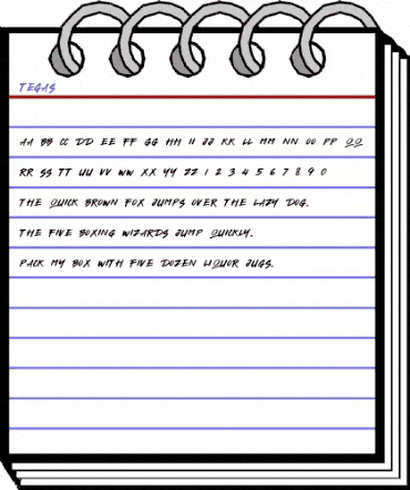 TEGAS Regular animated font preview