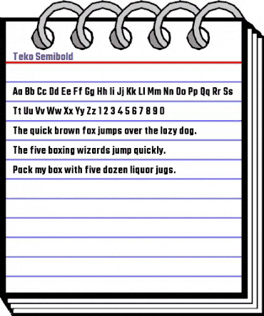 Teko Semibold Regular animated font preview