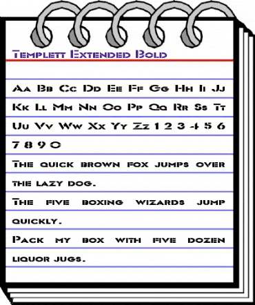 Templett Extended Bold animated font preview Templett Extended Bold animated font preview