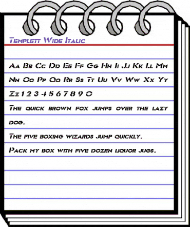 Templett Wide Italic animated font preview Templett Wide Italic animated font preview