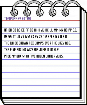 Temporary Extra animated font preview