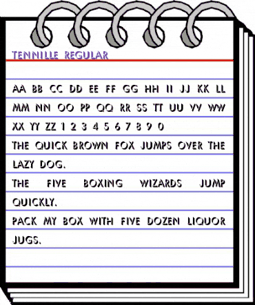 TENNILLE Regular animated font preview TENNILLE Regular animated font preview