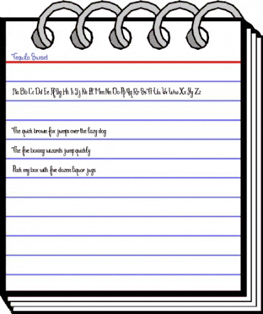 Tequila Sunset Regular animated font preview