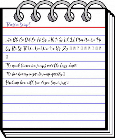 Teressia Script Regular animated font preview Teressia Script Regular animated font preview