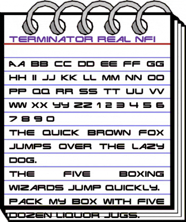 Terminator Real NFI Regular animated font preview Terminator Real NFI Regular animated font preview
