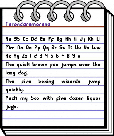 Terondaremorena Regular animated font preview