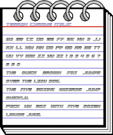 Terran Chrome Italic Italic animated font preview Terran Chrome Italic Italic animated font preview