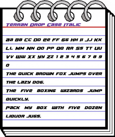 Terran Drop-Case Italic Italic animated font preview Terran Drop-Case Italic Italic animated font preview