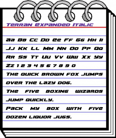 Terran Expanded Italic Expanded Italic animated font preview