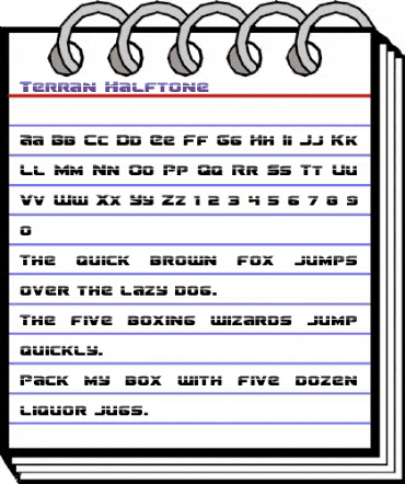 Terran Halftone Regular animated font preview