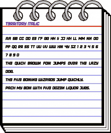 Territory Italic animated font preview